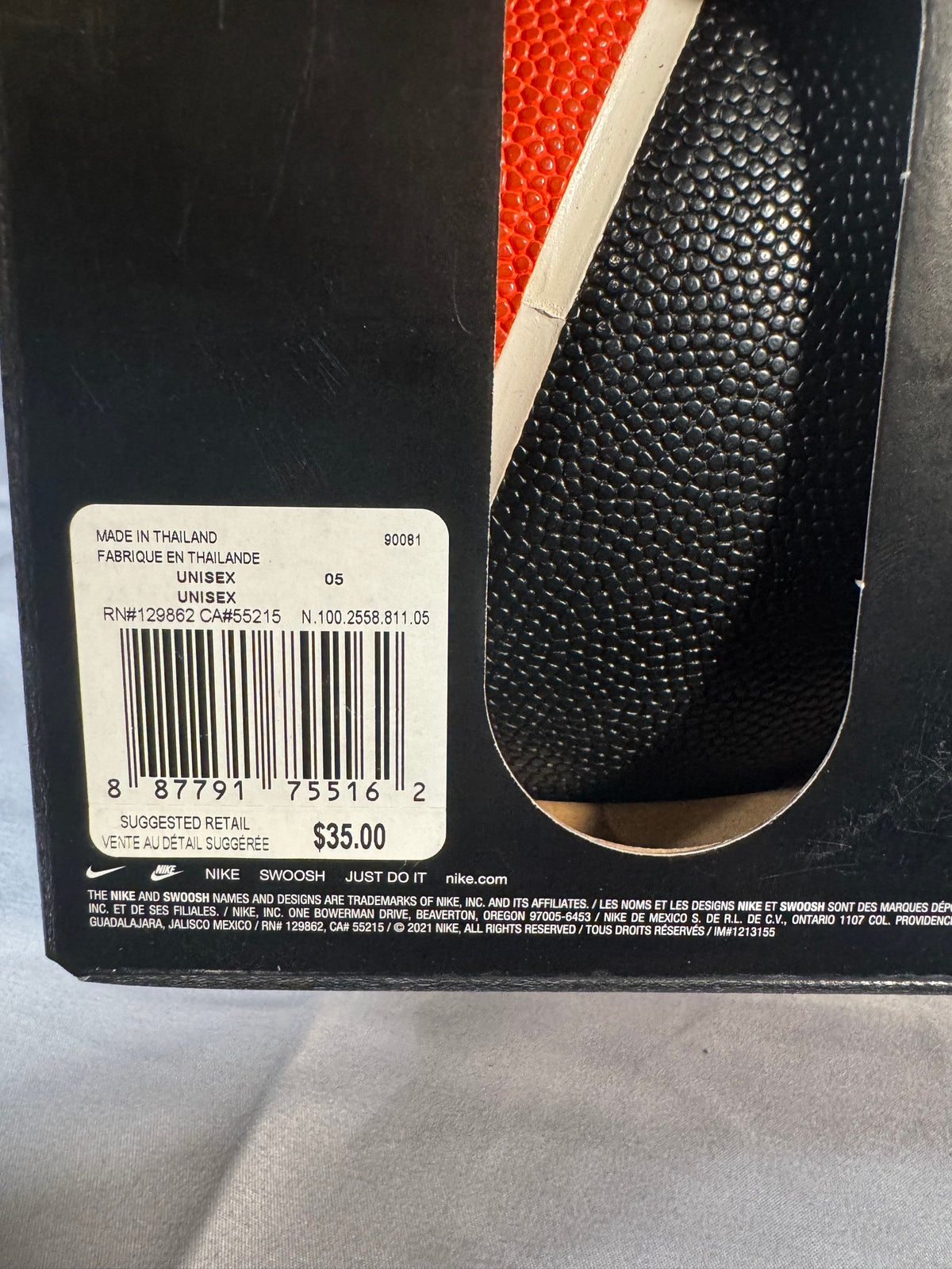 Nike Elite All-Court Basketball Youth Size 5 Black Orange Indoor Outdoor NWT