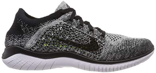 Nike Men's Free Run Flyknit 2018 Running Shoes, White Black, 10/10.5/8
