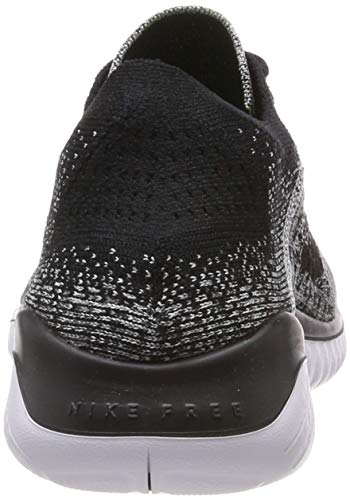 Nike Men's Free Run Flyknit 2018 Running Shoes, White Black, 10/10.5/8