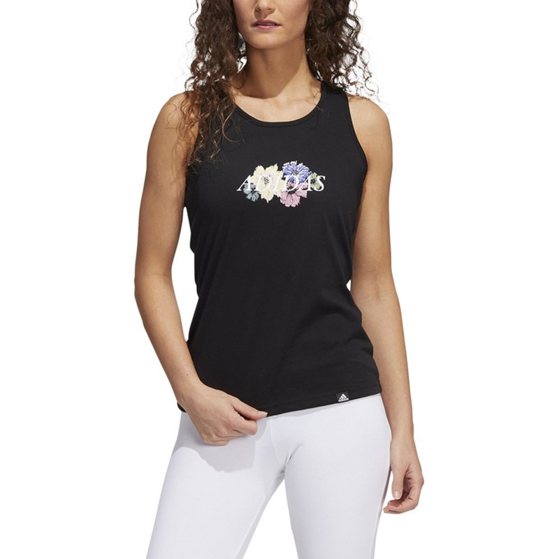 Adidas Women’s AEROREADY Floral Tank Top Black, Medium - Women's Core/Basic Tops - Adidas