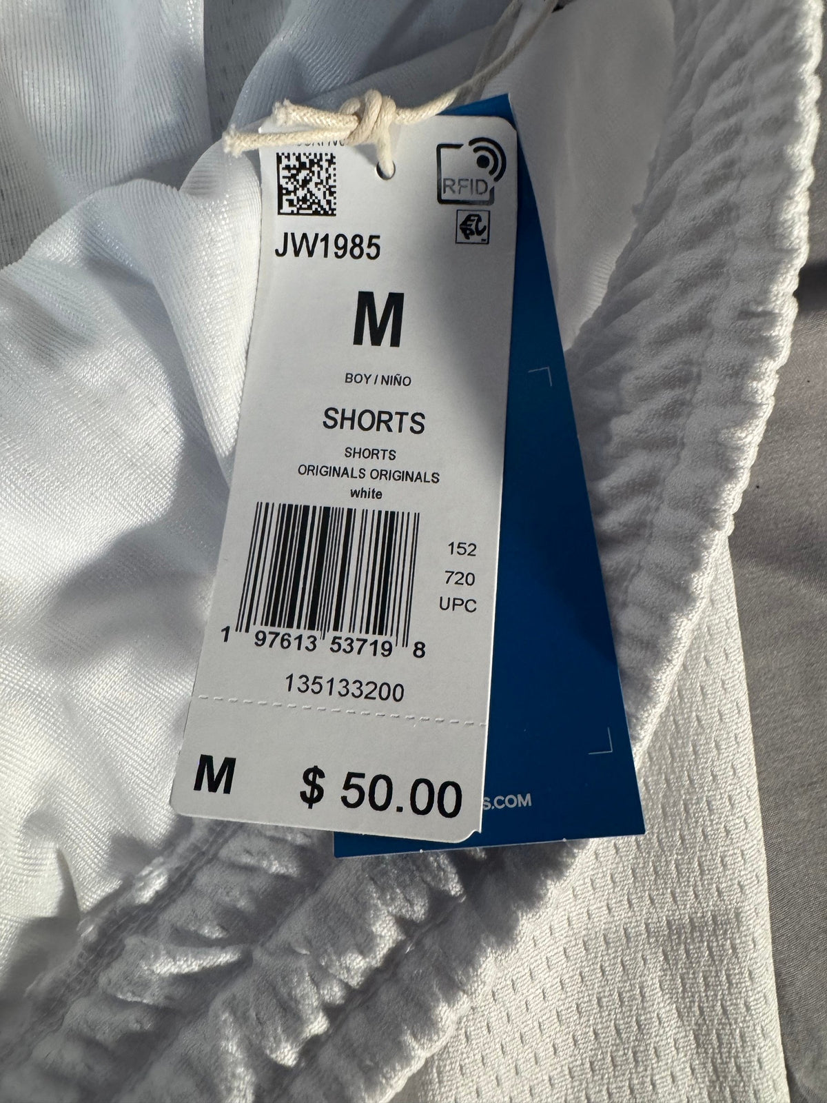 adidas Originals Boys' Basketball Shorts JW1985 White Youth NWT