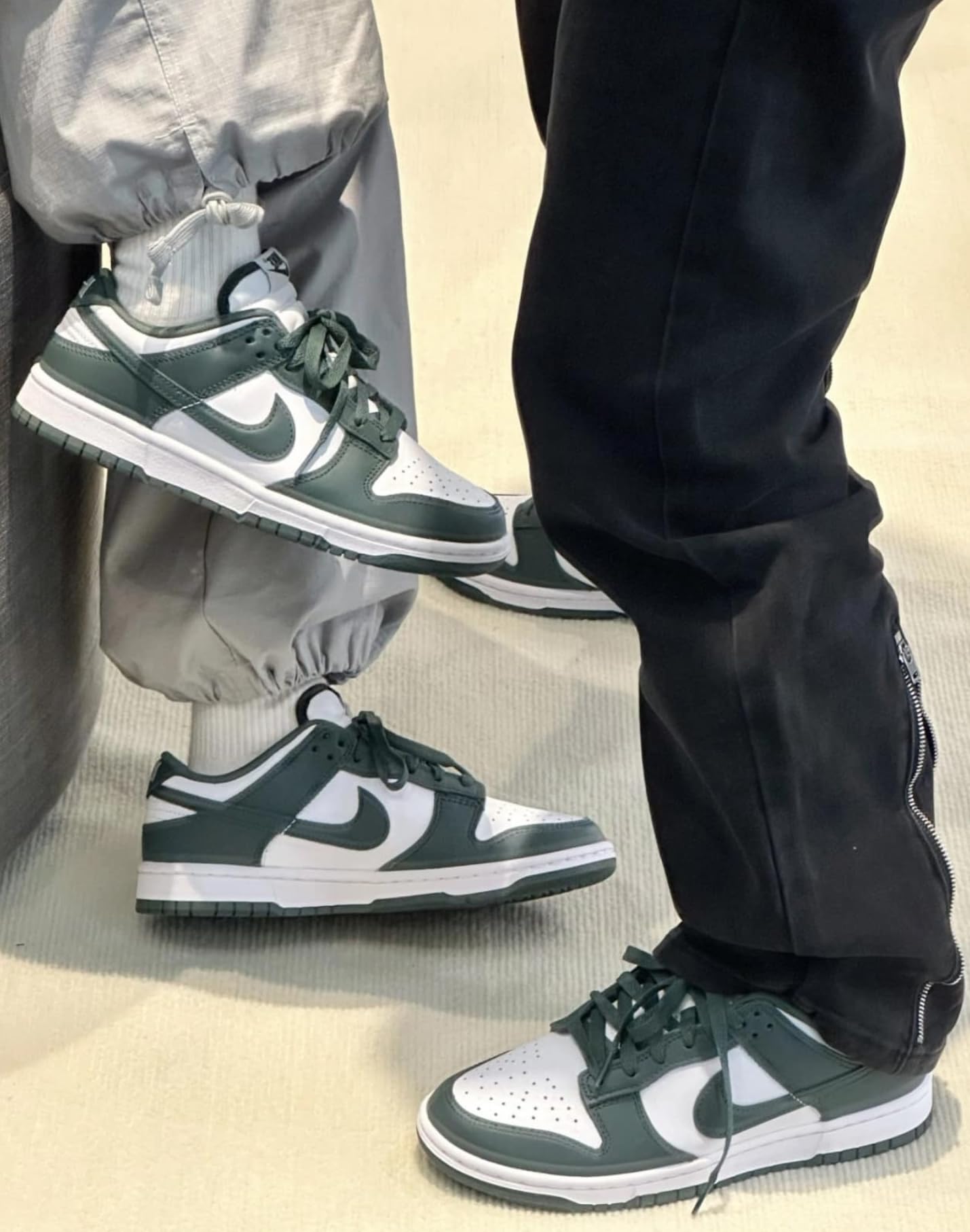 Nike Dunk Low Retro Men's Shoes (DV0833-111, White/White/Vintage Green) Size 11 and 14