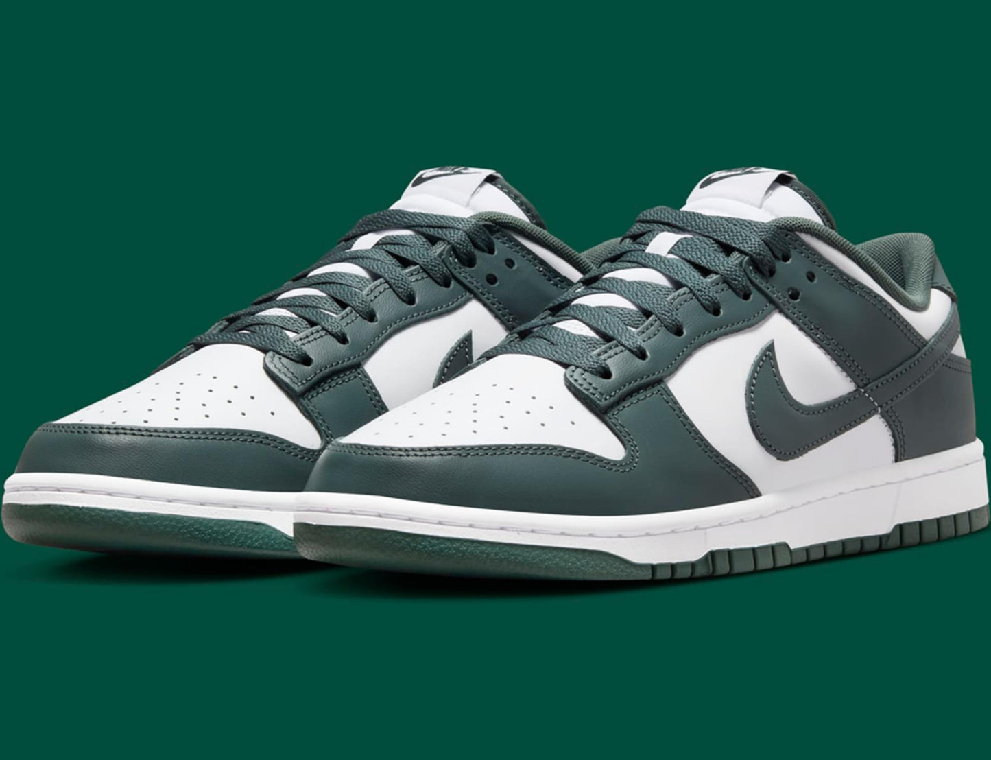 Nike Dunk Low Retro Men's Shoes (DV0833-111, White/White/Vintage Green) Size 11 and 14