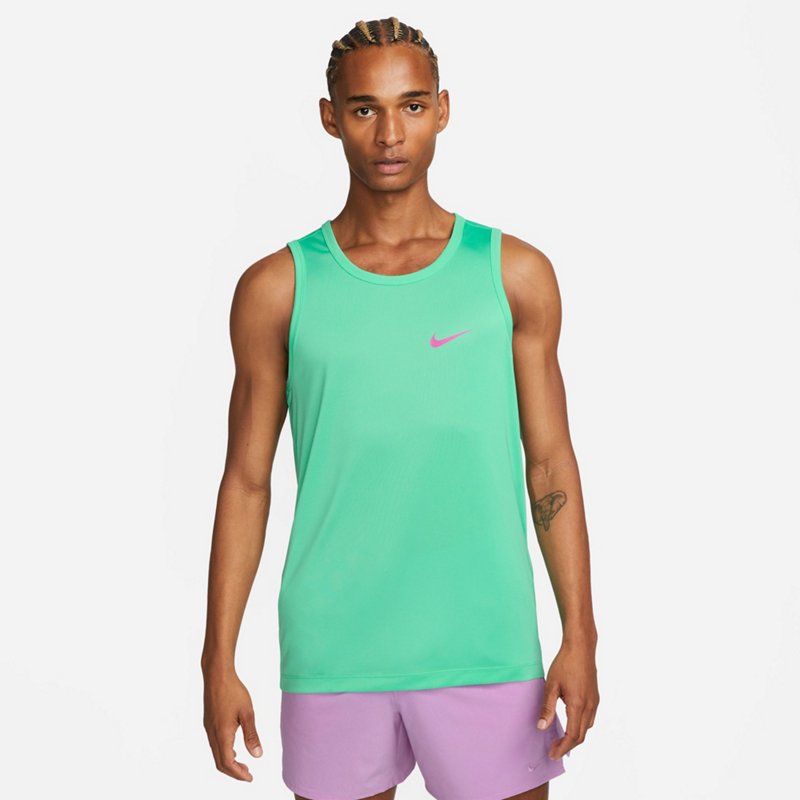 Nike Men's Dri-FIT RLGD SU23 Tank Top Light Menta, Small - Men's Athletic Performance Tops - Nike
