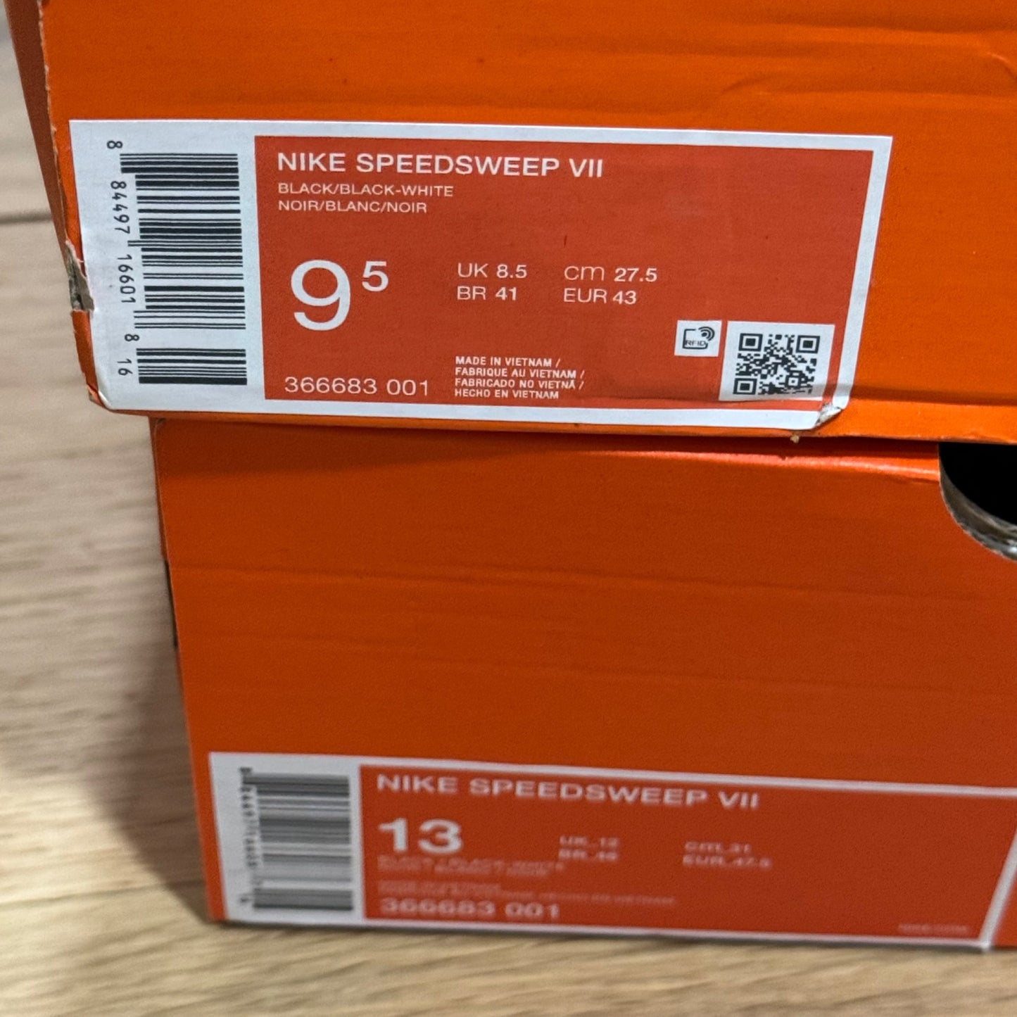 Nike Speedsweep VII 366683-001 Black White UK 8.5 Retro Excellent