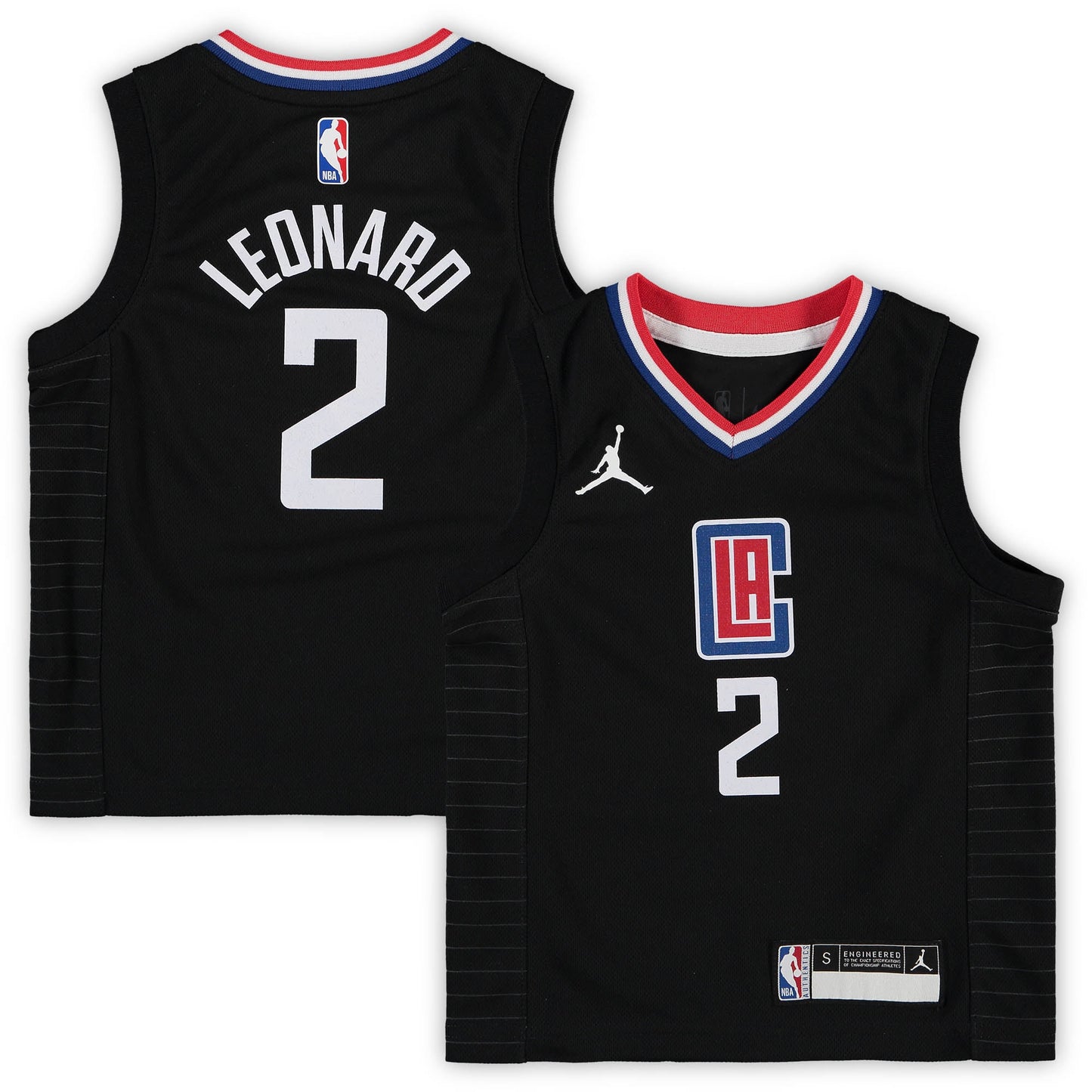 Kawhi Leonard LA Clippers Jordan Brand Preschool 2020/21 Fast Break Replica Jersey - Statement Edition - Black Basketball - Size 5/6 - Jordan