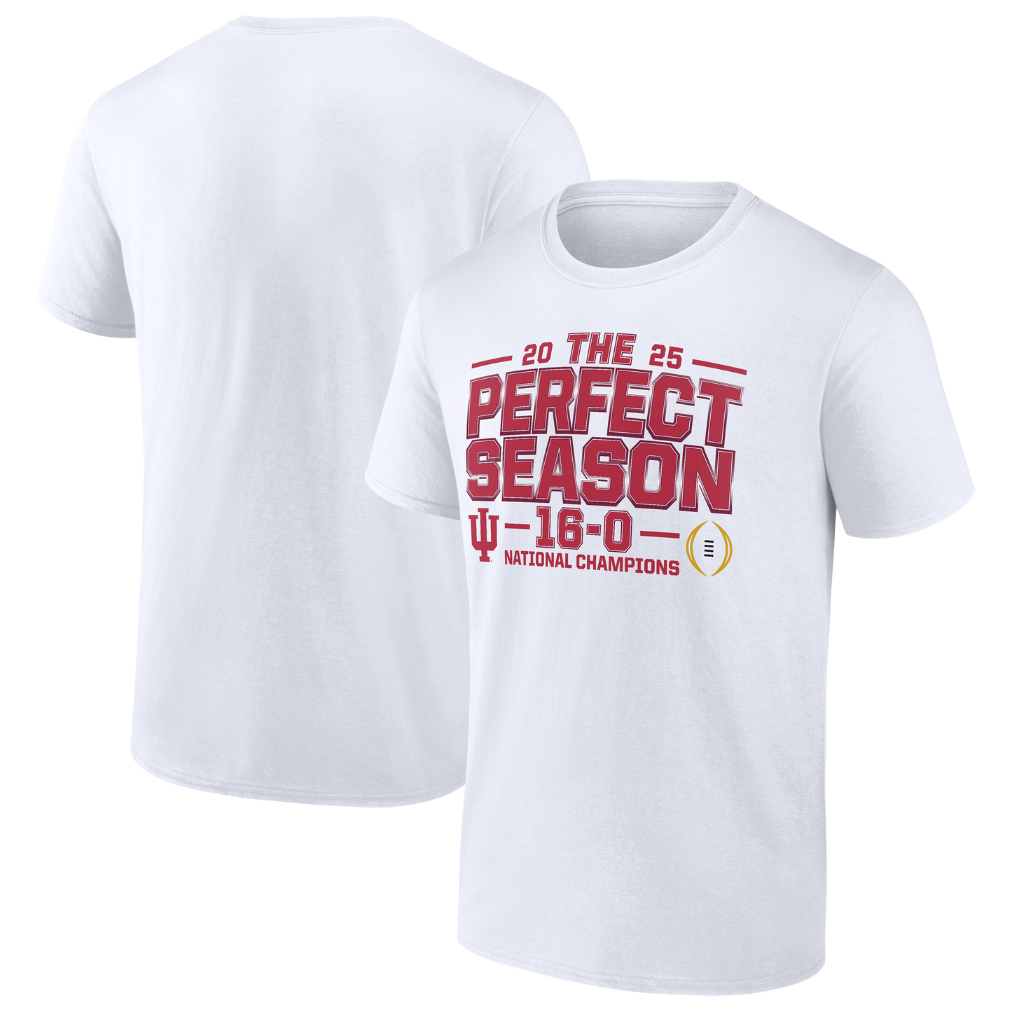 Indiana Hoosiers Fanatics College Football Playoff 2025 National Champions Hometown T-Shirt - White - Size L