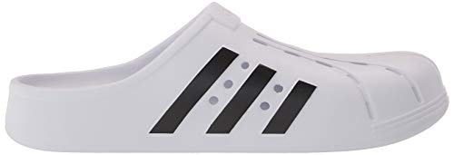 adidas Unisex Adilette Clog Slide Sandal, Footwear White/Core Black/Footwear White, 6 US Men