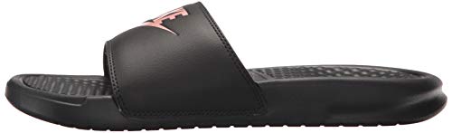 Nike Women's Benassi Just Do It Sandal, Black/Rose Gold, 11 Regular US