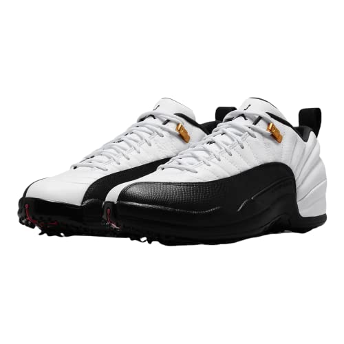 Air Jordan 12 Low Retro Taxi Golf Cleats Talla 10 - Hombre DH4120-100 Blanco/Negro