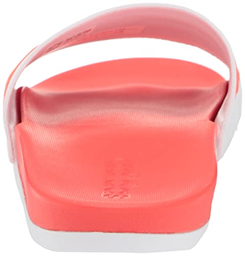 adidas Women's Adilette Comfort Slides Sandal, White/White/Black, 6