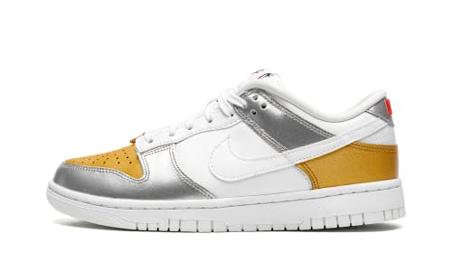 Nike Women Dunk Low DH4403-700 Gold White Silver