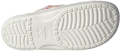 Crocs Unisex-Adult Classic Tie Dye Two-Strap Sandals, Rainbow Swirl, 6 Men/8 Women