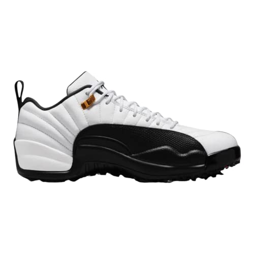 Air Jordan 12 Low Retro Taxi Golf Cleats Talla 10 - Hombre DH4120-100 Blanco/Negro