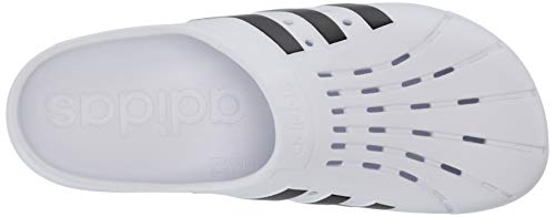 adidas Unisex Adilette Clog Slide Sandal, Footwear White/Core Black/Footwear White, 6 US Men