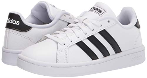 adidas men's Grand Court Sneaker, White/Black/White, 12 US