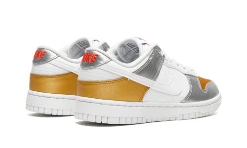 Nike Women Dunk Low DH4403-700 Gold White Silver