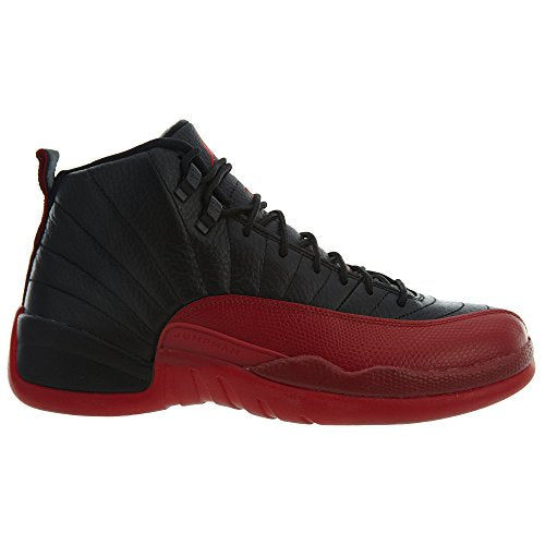 Air Jordan 12 Retro BG Flu Tamaño del juego 5Y - Escuela primaria 153265-002 Negro/Rojo universitario