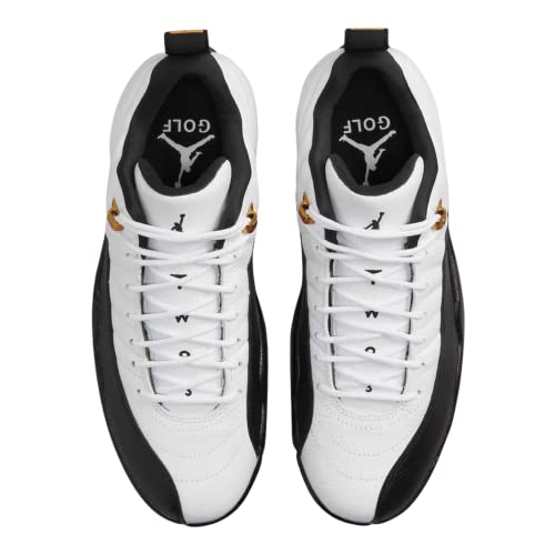 Air Jordan 12 Low Retro Taxi Golf Cleats Talla 10 - Hombre DH4120-100 Blanco/Negro