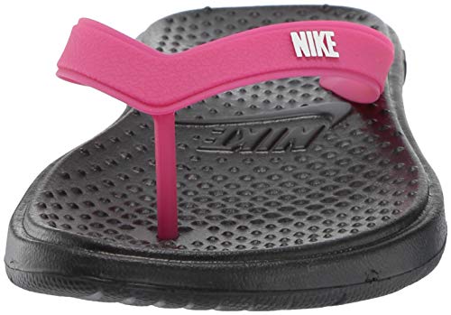 Nike Women's Solay Thong Sport Sandal, Black/White-Vivid Pink, 9 Regular US