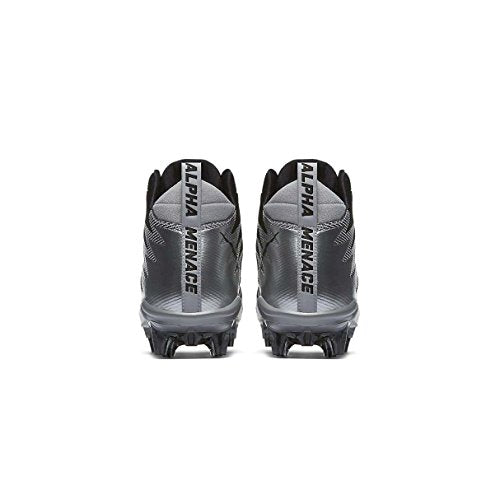 Nike Men's Alpha Menace Pro Mid Football Cleats-Metallic Silver/Black