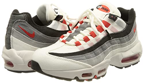 Nike mens Air Max 95 QS shoe, Summit White/Chile Red, 11