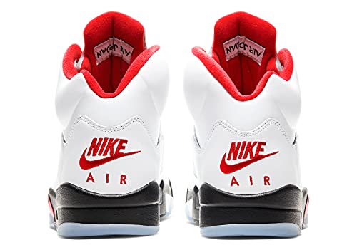 Air Jordan 5 Retro Fire Red Silver Tongue 2020 Size 14 - Men DA1911-102 White/Fire Red/Black