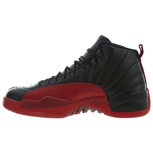 Air Jordan 12 Retro BG Flu Tamaño del juego 5Y - Escuela primaria 153265-002 Negro/Rojo universitario