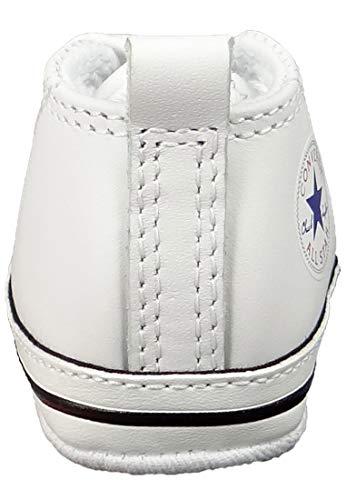 Converse CT Unisex-Child First Star Leather High Top Sneaker, White, 4 M US Toddler