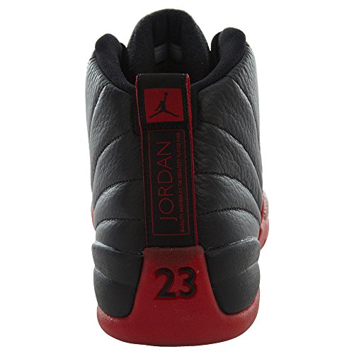 Air Jordan 12 Retro BG Flu Tamaño del juego 5Y - Escuela primaria 153265-002 Negro/Rojo universitario