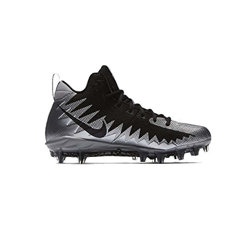 Nike Men's Alpha Menace Pro Mid Football Cleats-Metallic Silver/Black