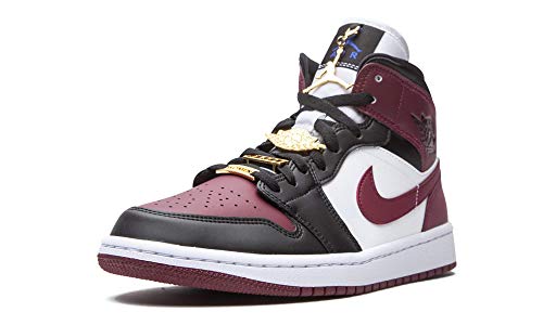 Air Jordan 1 Mid Se Gold Pendants Size 6.5 - Women Cz4385-016 Black Dark Beetroot