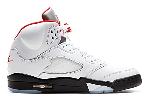 Air Jordan 5 Retro Fire Red Silver Tongue 2020 Taille 14 - Homme DA1911-102 Blanc/Fire Rouge/Noir