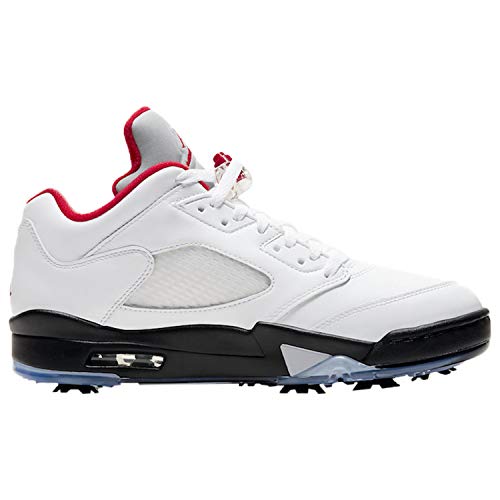 Jordan Mens Air Jordan 5 Low CU4523 100 - Size 7 White/Fire Red-Black