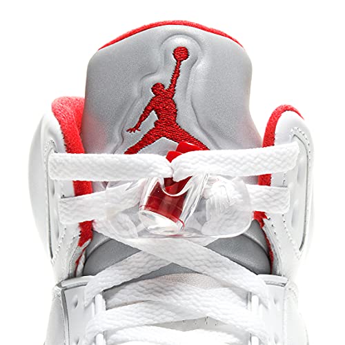 Air Jordan 5 Retro Fire Red Silver Tongue 2020 Size 14 - Men DA1911-102 White/Fire Red/Black