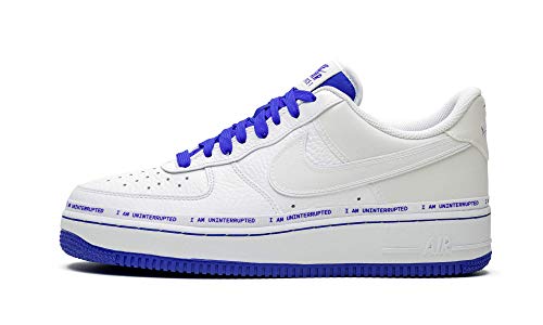 Uninterrupted x Nike Air Force 1 '07 MTAA QS - CQ0494-100 - Talla de hombre 9.5 - Blanco/Azul