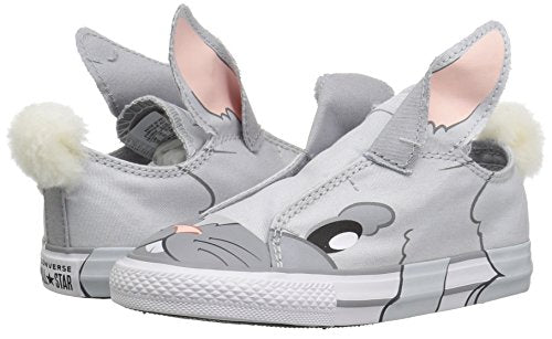 Converse Baby-Girl's Chuck Taylor All Star Creatures Sneaker, Grey/Navy, 3 M US Infant