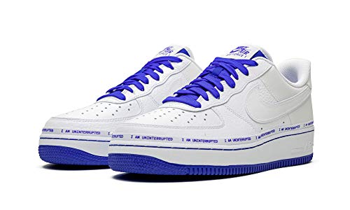 Uninterrupted x Nike Air Force 1 '07 MTAA QS - CQ0494-100 - Talla de hombre 9.5 - Blanco/Azul