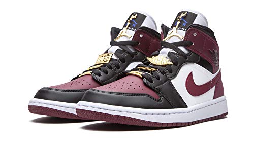 Air Jordan 1 Mid Se Gold Pendants Size 6.5 - Women Cz4385-016 Black Dark Beetroot