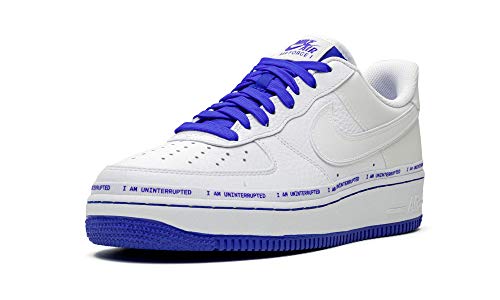 Uninterrupted x Nike Air Force 1 '07 MTAA QS - CQ0494-100 - Talla de hombre 9.5 - Blanco/Azul
