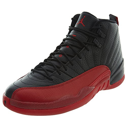 Air Jordan 12 Retro BG Flu Tamaño del juego 5Y - Escuela primaria 153265-002 Negro/Rojo universitario