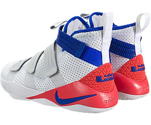 NIKE Lebron Soldier XI SFG Hombre Talla 13 Blanco Racer Azul-infrarrojo 897646-101