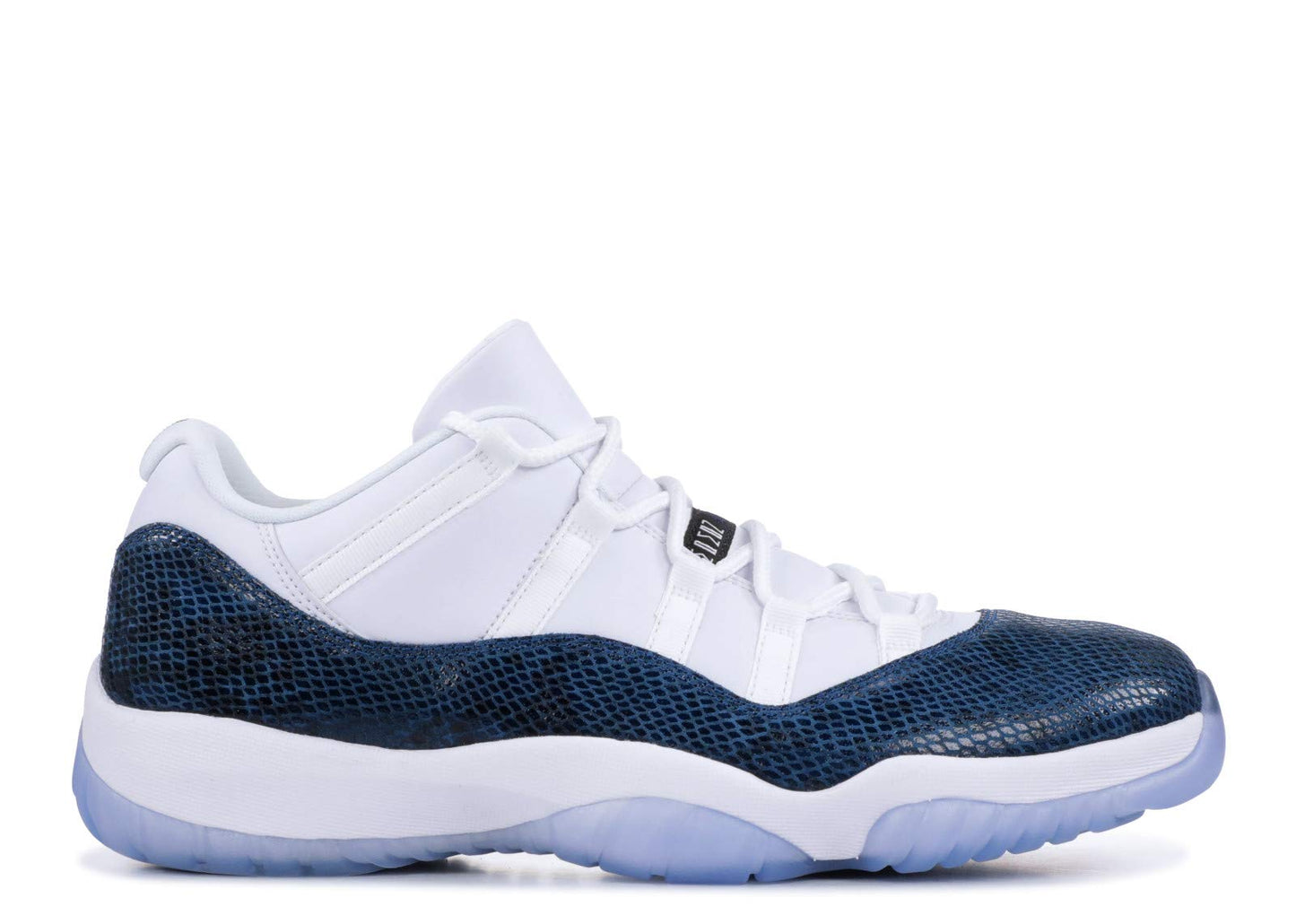 Nike Air Jordan 11 XI Retro Low Hombre Talla 13 Piel de serpiente CD6846-102 Blanco/Negro/Azul marino)