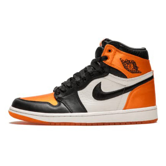 Air Jordan 1 High OG Satin Shattered Backboard Size 6.5 - Women AV3725 010 Black/Starfish-Sail