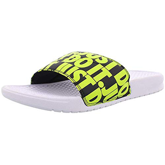 Nike Men's Benassi JDI Print Slides, 631261-103 White Volt Black