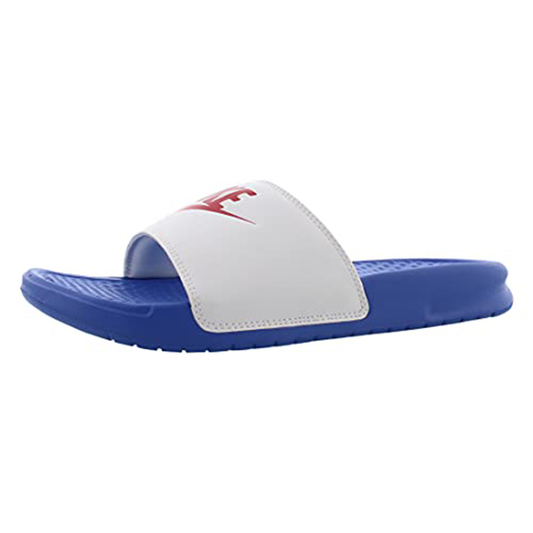 Nike Womens Benassi JDI Slide 343881-410 Size 8, Game Royal University Red White