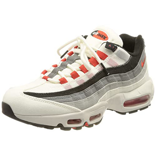 Nike mens Air Max 95 QS shoe, Summit White/Chile Red, 11