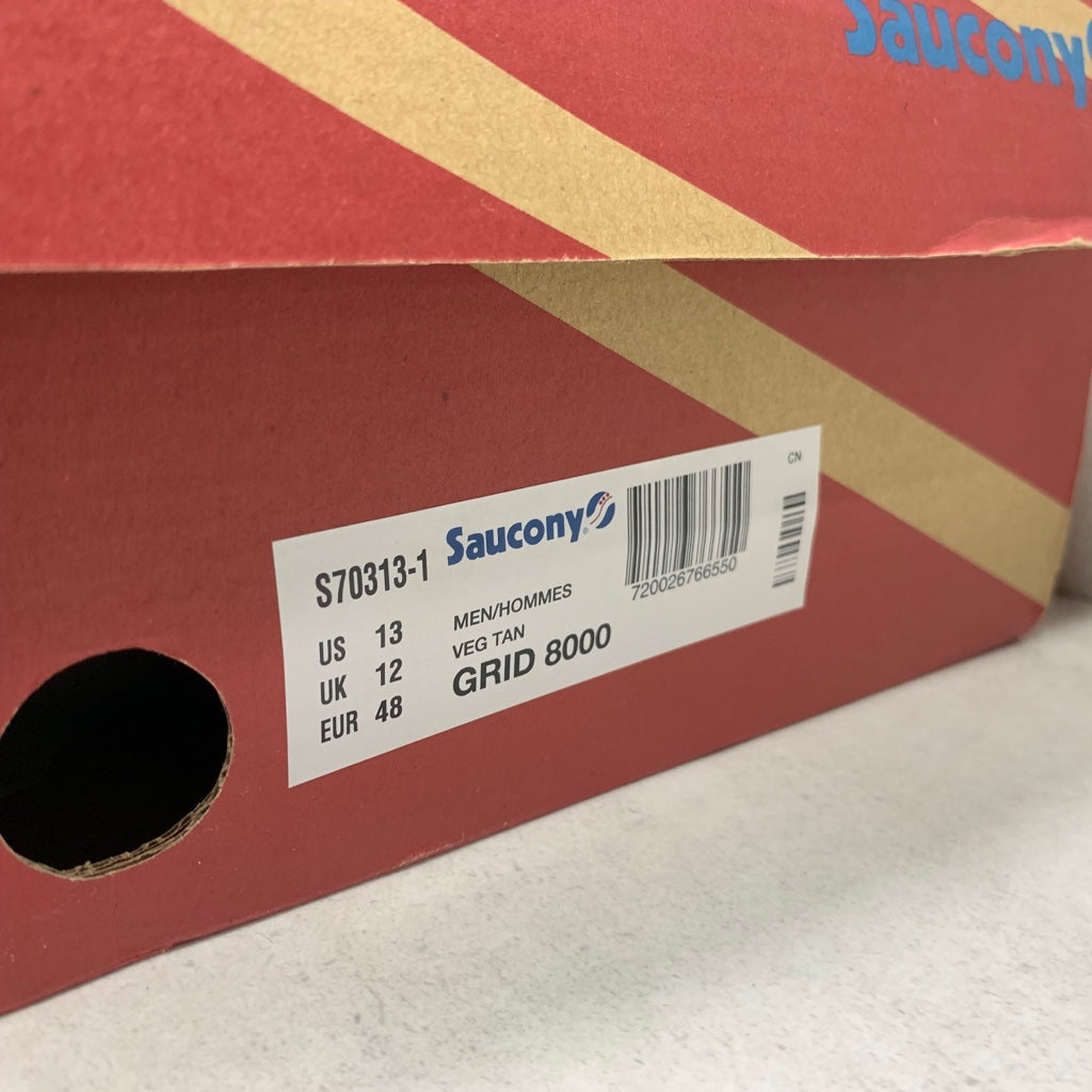Saucony Grid 8000 Veg Tan Leather - S70313-1 - Talla de hombre 8/Talla 13