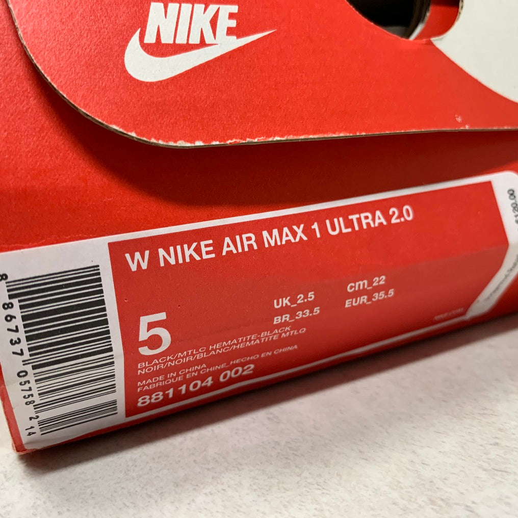 Nike Air Max 1 Ultra 2.0 Noir - 881104 002 - Femme Taille 5