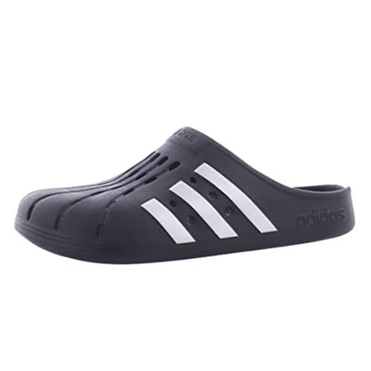 adidas unisex adult Adilette Clog Slide Sandal, Core Black/Silver Metallic/Core Black, 6 Women Men US